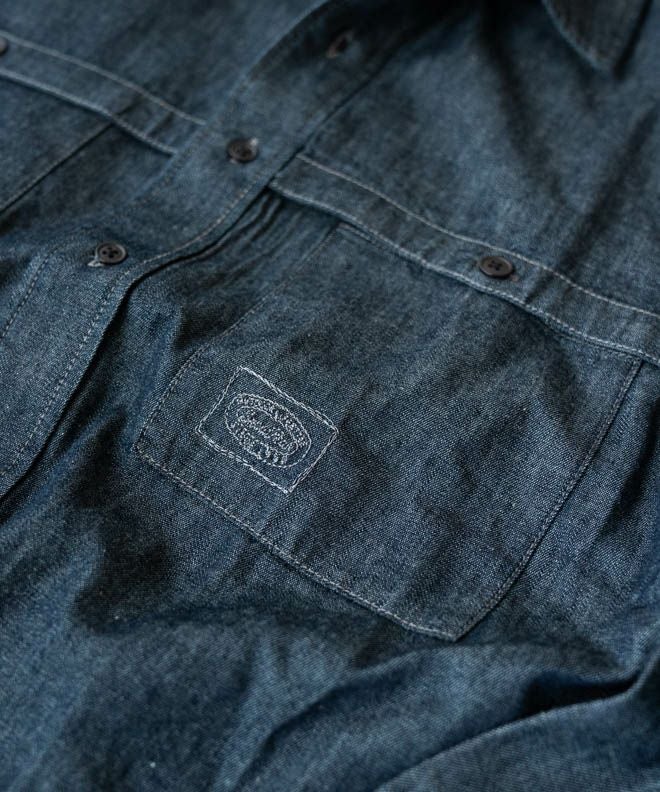 snow peak TAKIBI Light Denim Utility Shirt | nakota