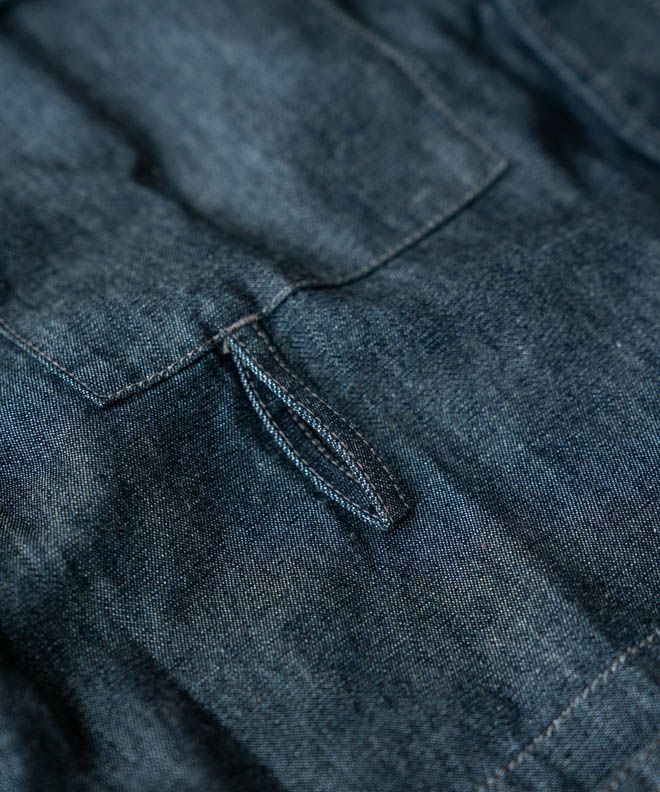 snow peak TAKIBI Light Denim Utility Shirt | nakota