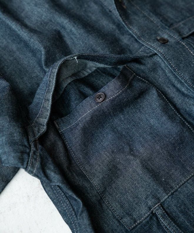 snow peak TAKIBI Light Denim Utility Shirt | nakota