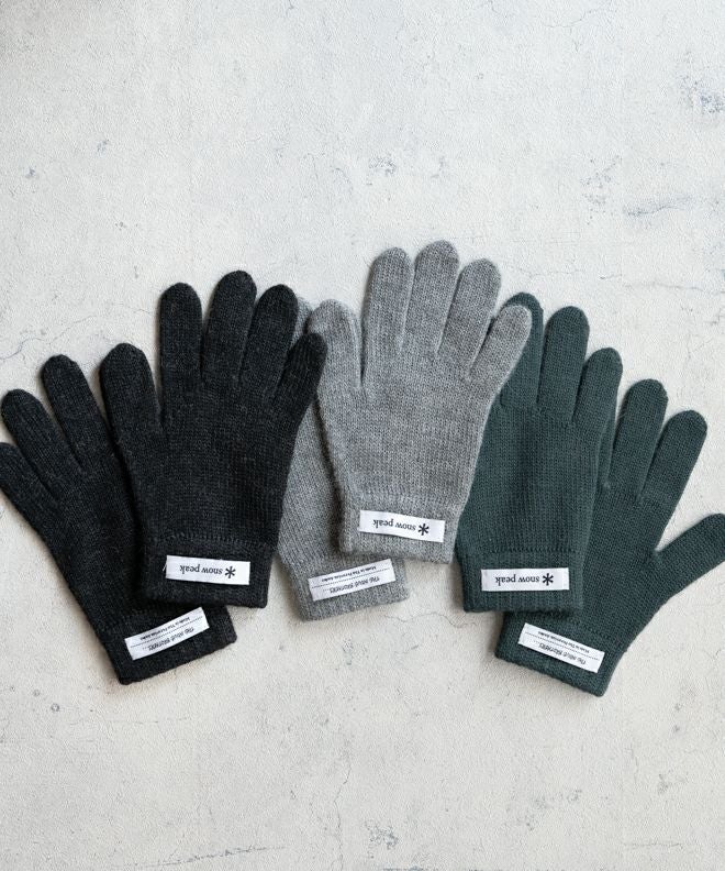 THE INOUE BROTHERS アルパカ ニットグローブ ブラック snow peak×The Inoue Brothers Knit Gloves 手袋 | nakota