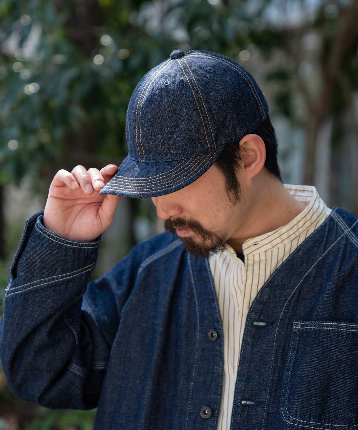 HIGHER ハイアーキャップ10oz セルヴィッチデニム ロングブリム