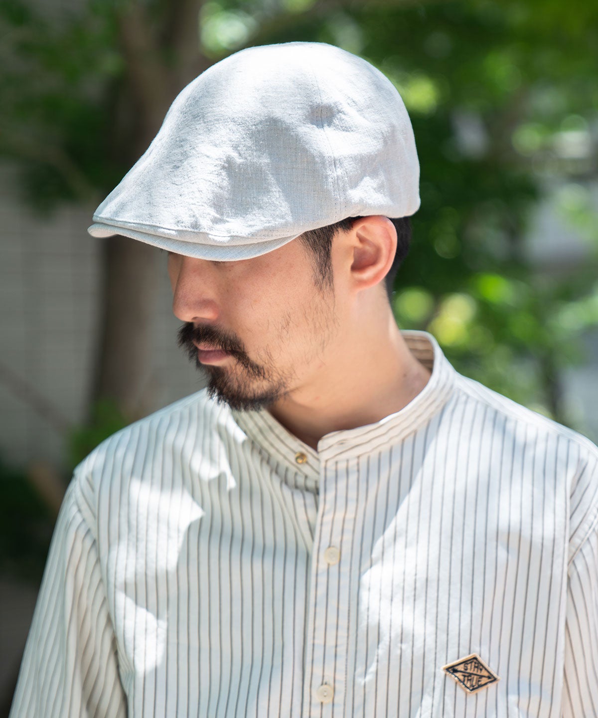 45R ４号幌布のハンチング　ナバッコちゃん刺繍　コットン100% 日本製 nakota ナコタハンチングリネンハンチングキャップ | nakota